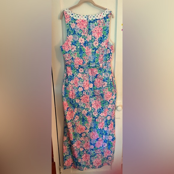 Lilly Pulitzer Vibrant Blue and Pink Maxi Dress - Picture 2 of 3